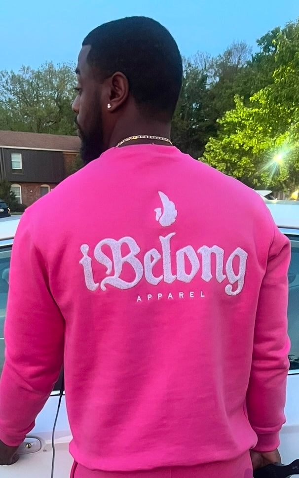 iBelong “BubbleGum Pink” Chenille Crewneck