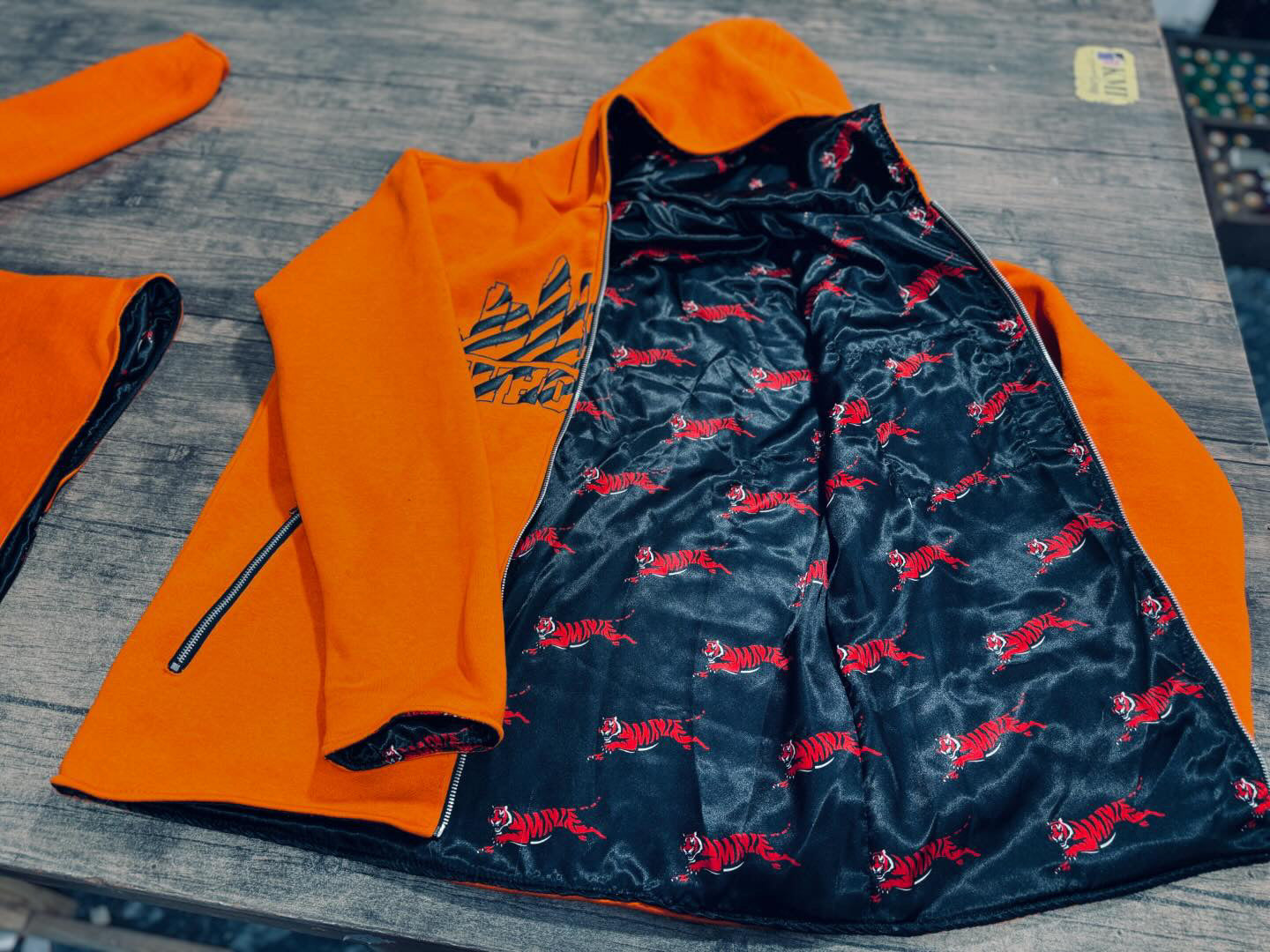 iBelong ORANGE “WHO DEY” Zip up Hoodie