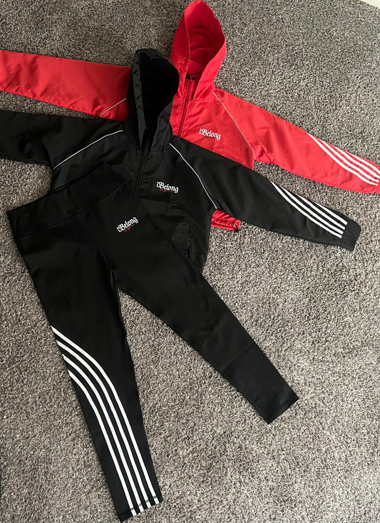 “Black” Cropped Windbreaker Set