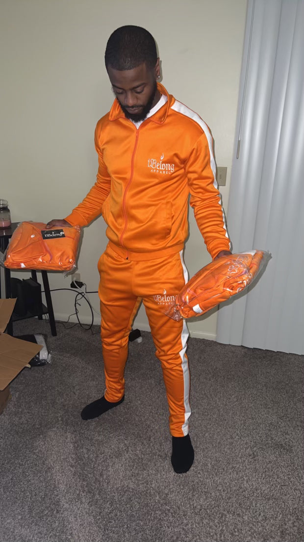 “Orange/White” Luxe Tracksuit
