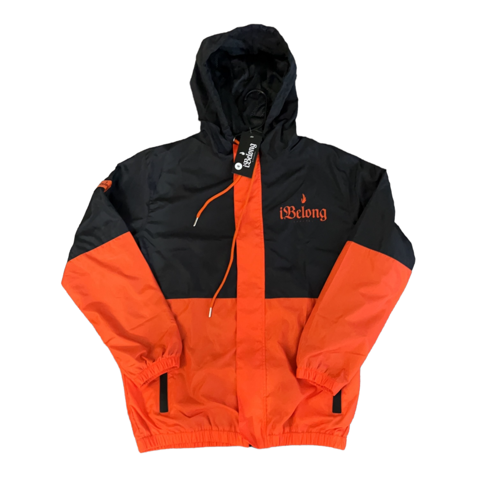 Black and 2025 orange windbreaker