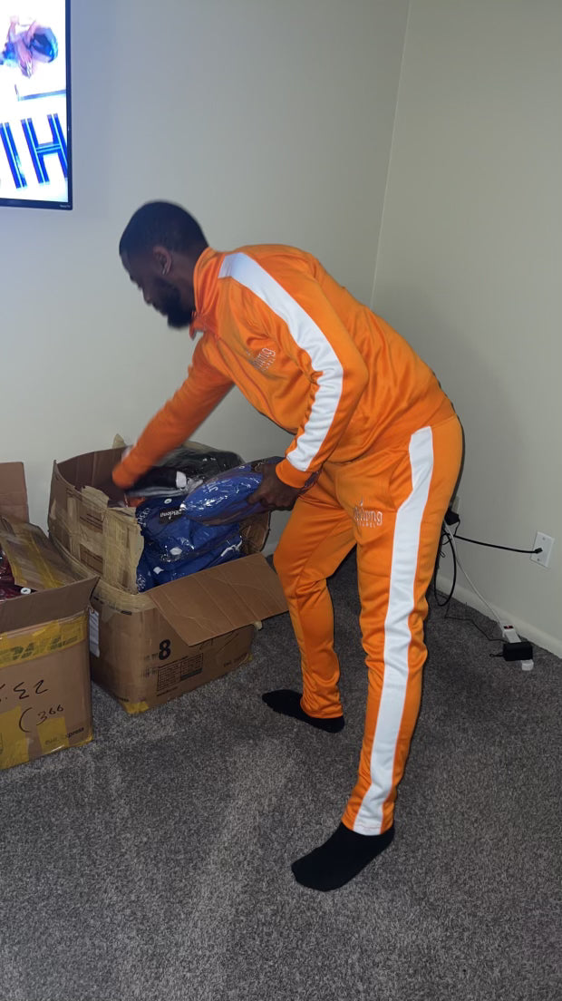 “Orange/White” Luxe Tracksuit