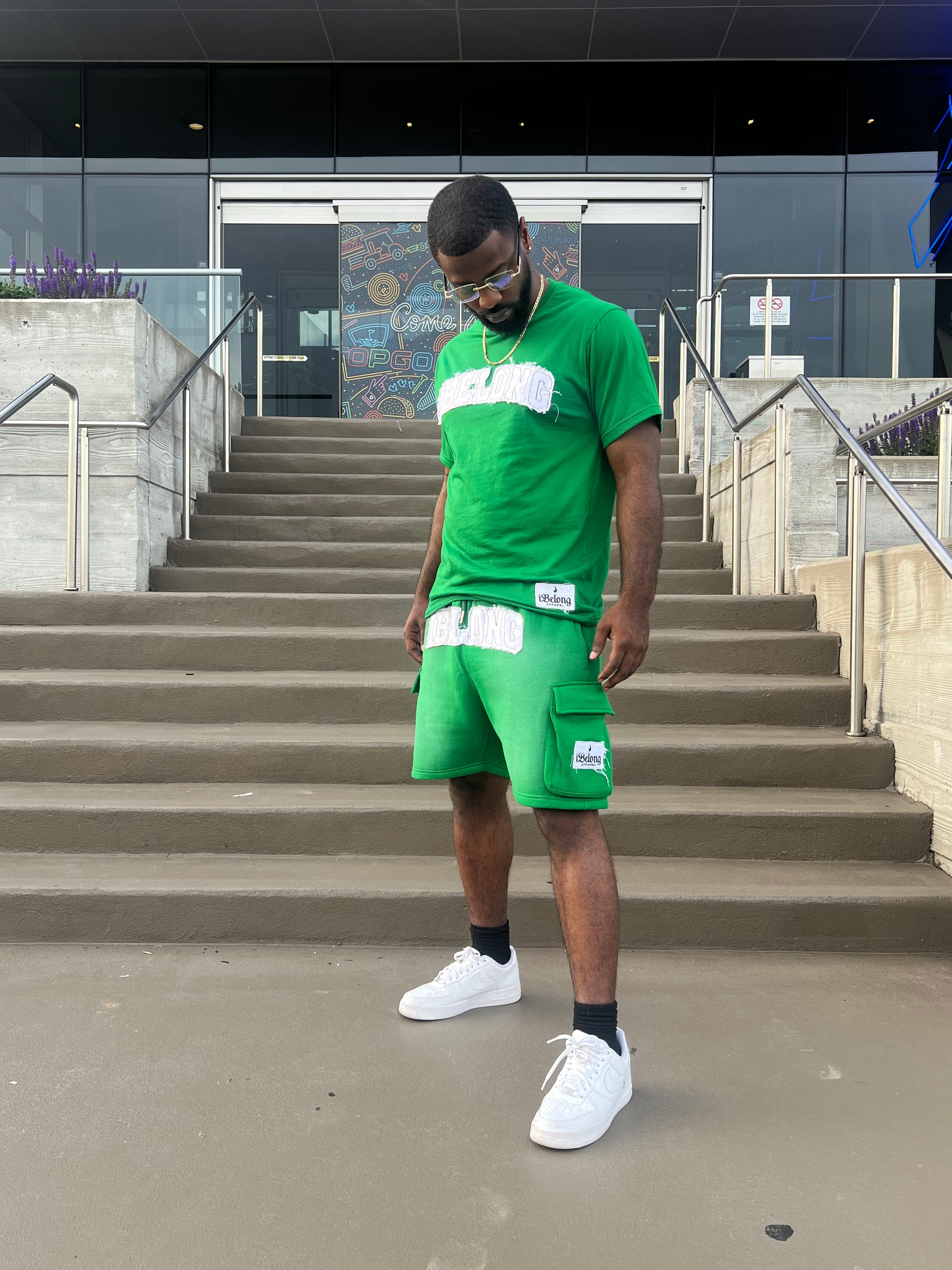 iBelong Distressed Short Set (Green)