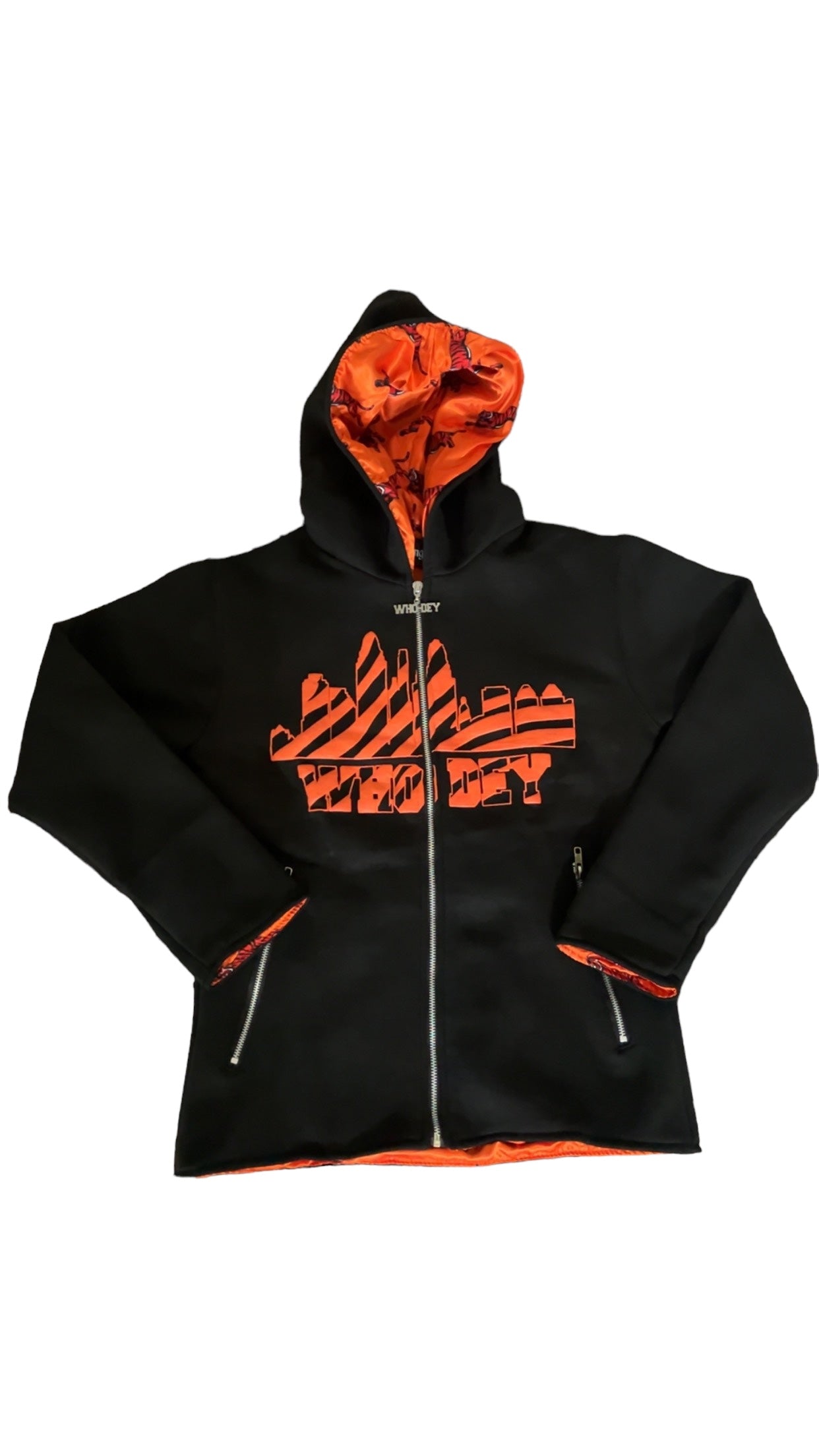 iBelong BLACK “WHO DEY” Zip up Hoodie