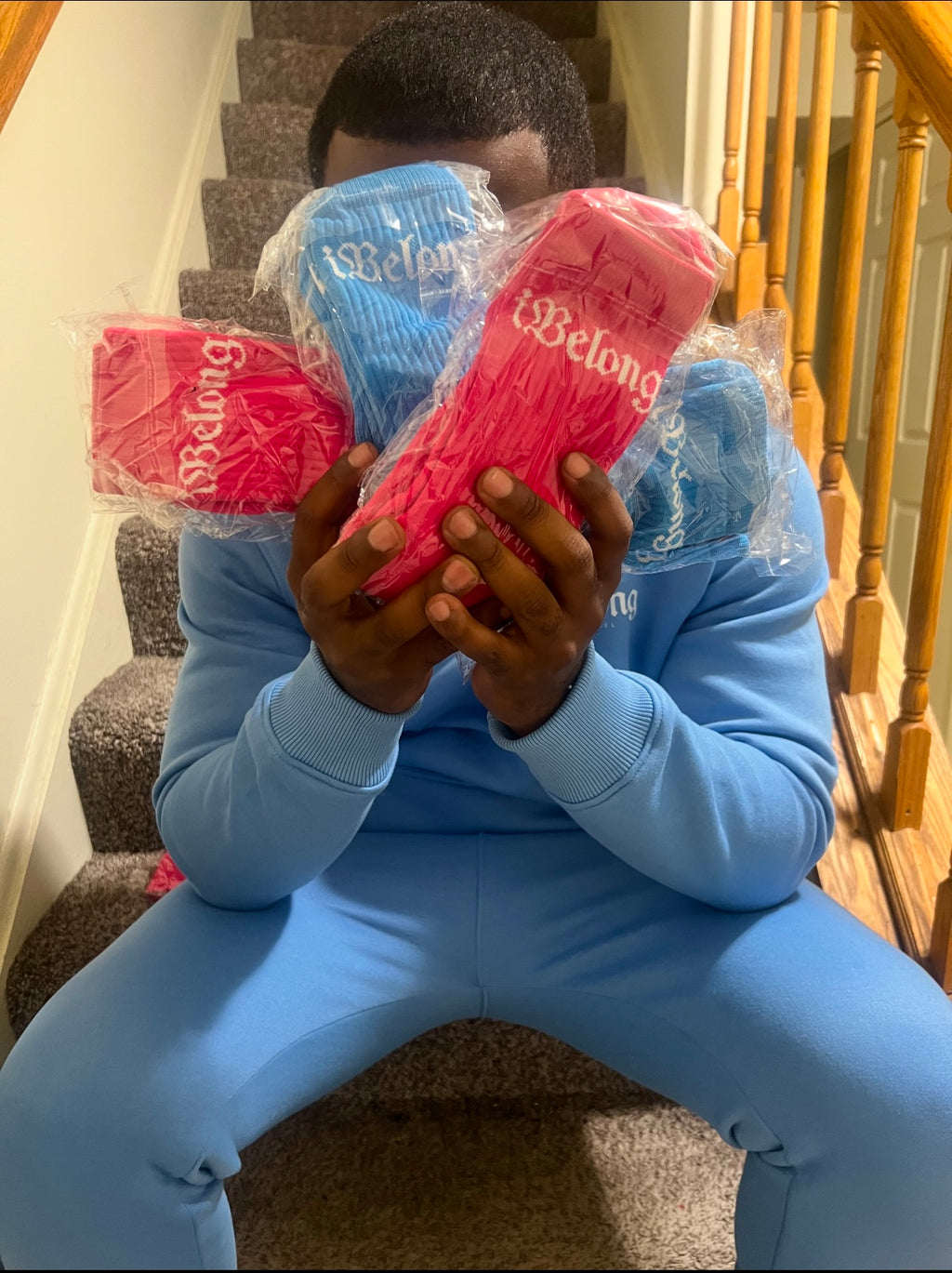 iBelong “Sky Blue” Chenille Crewneck