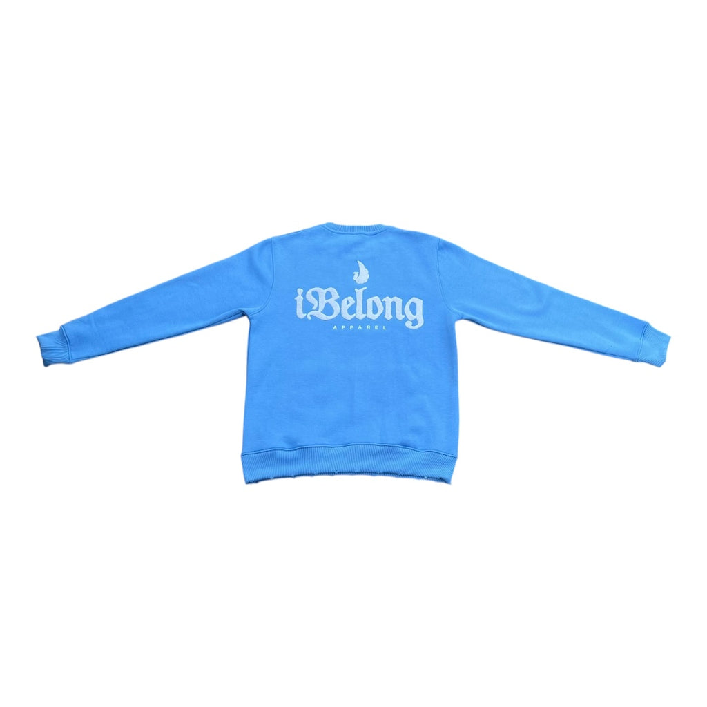 iBelong “Sky Blue” Chenille Crewneck