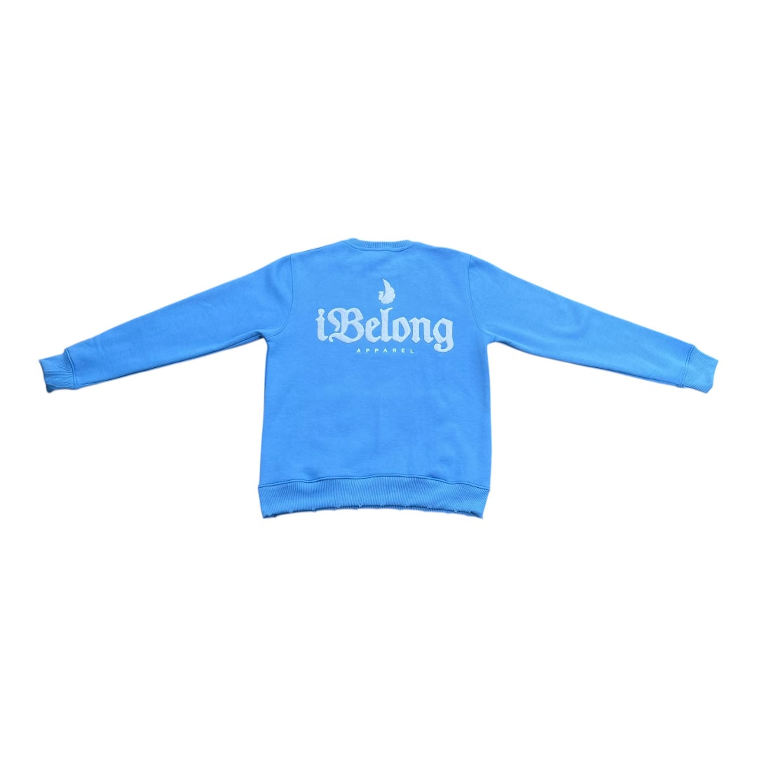 iBelong “Sky Blue” Chenille Crewneck