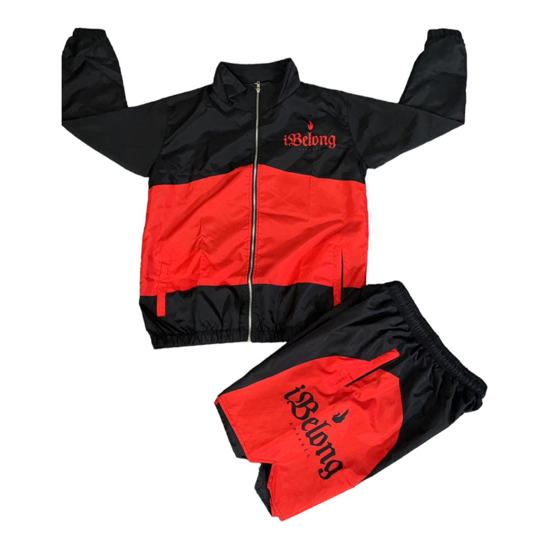 iBelong Black/Red Windbreaker Set