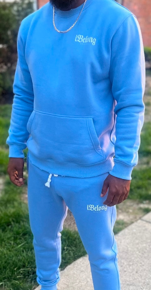 iBelong “Sky Blue” Chenille Crewneck