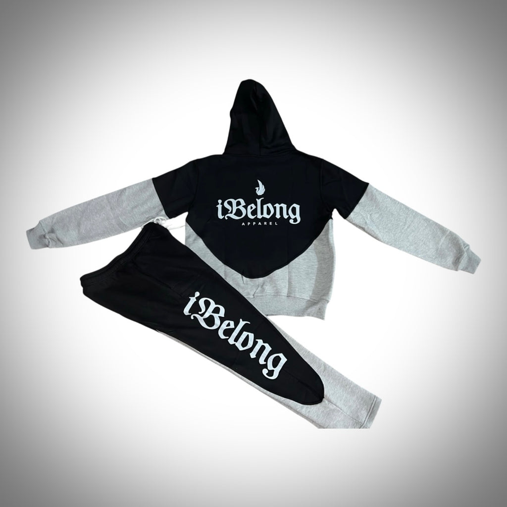 iBelong “Black/Gray” Zip Up Sweatsuit