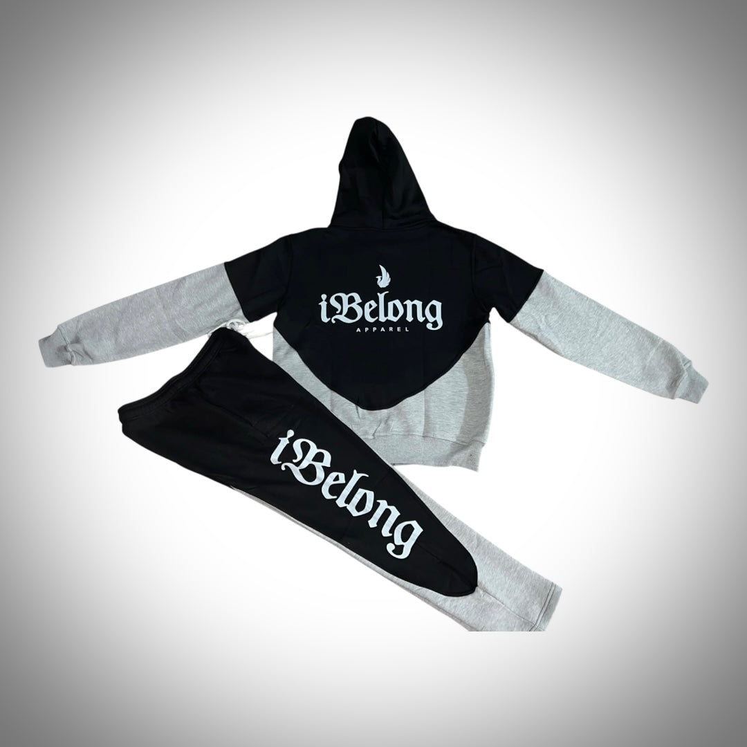 iBelong “Black/Gray” Zip Up Sweatsuit