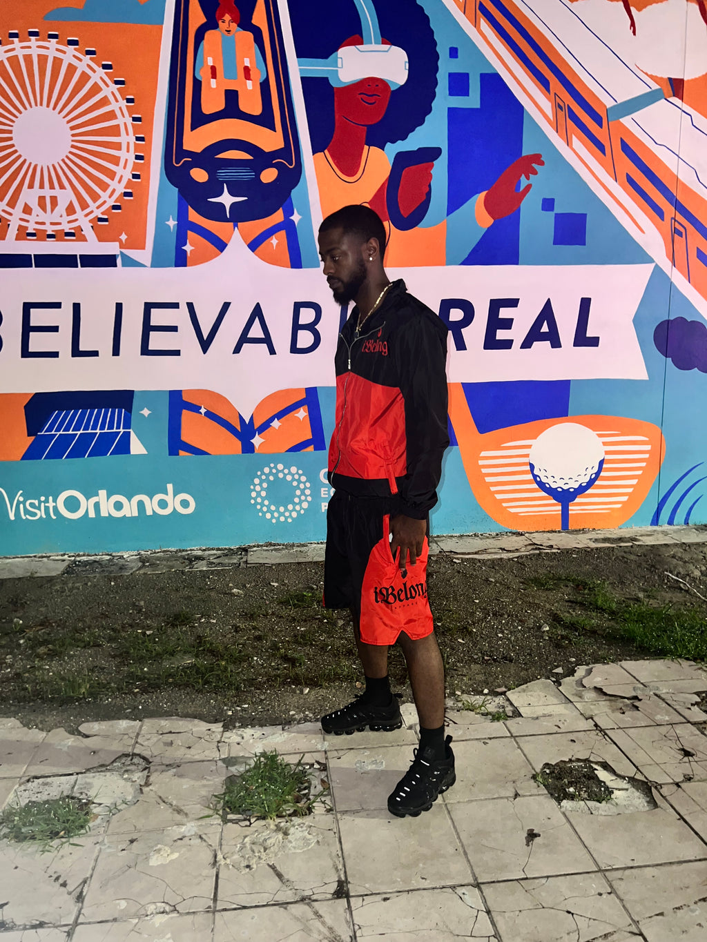 iBelong Black/Red Windbreaker Set