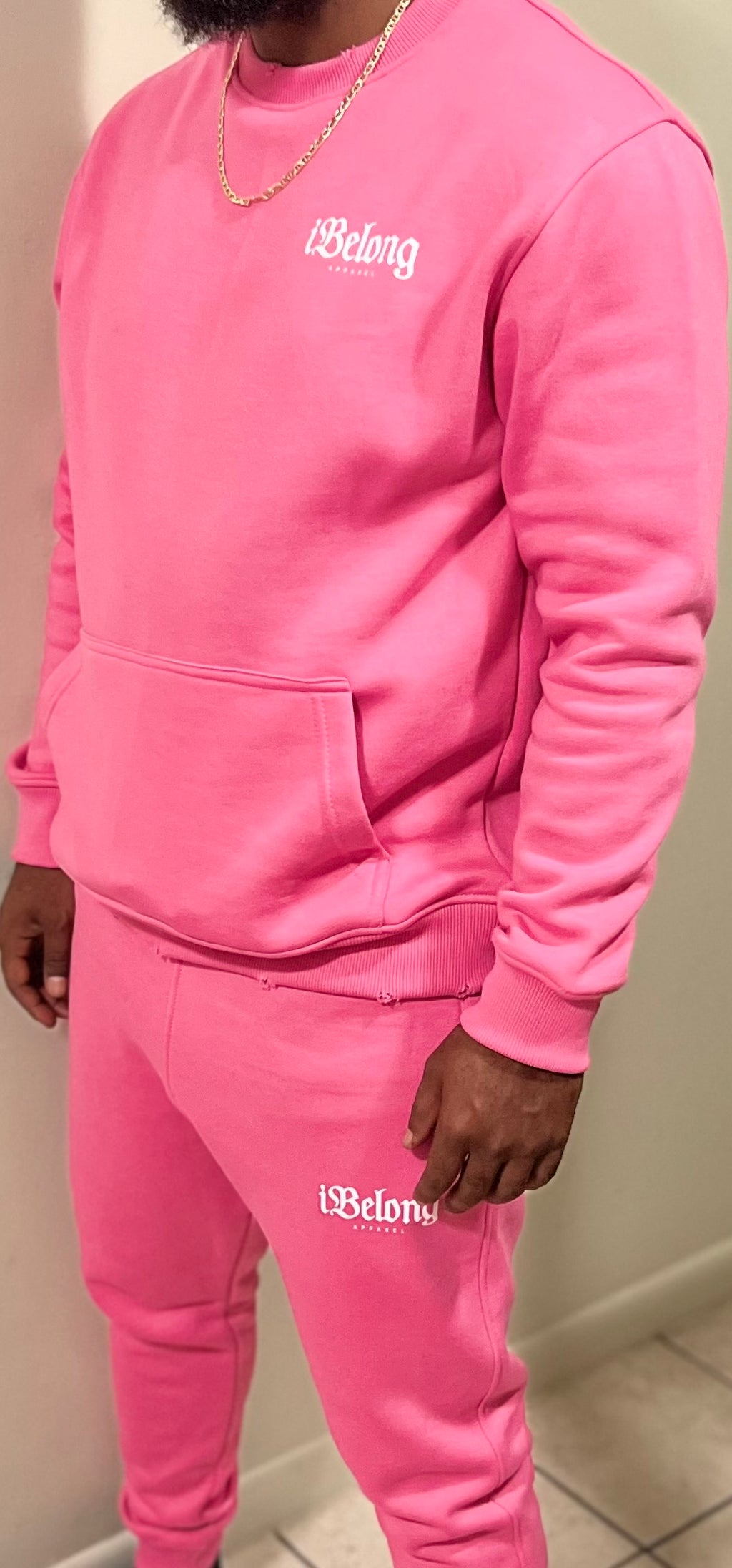 iBelong “BubbleGum Pink” Chenille Crewneck