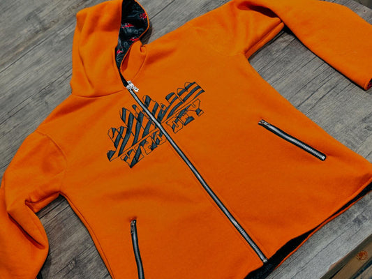 iBelong ORANGE “WHO DEY” Zip up Hoodie