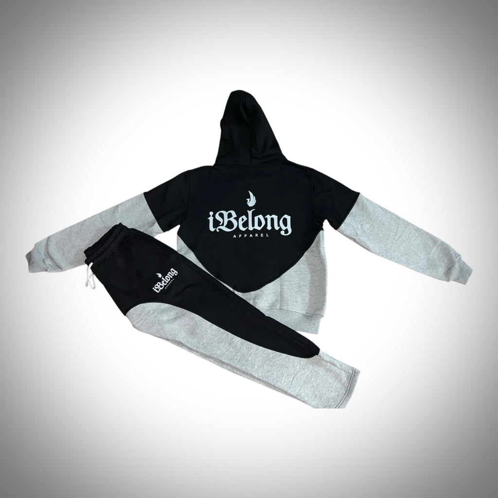 iBelong “Black/Gray” Zip Up Sweatsuit