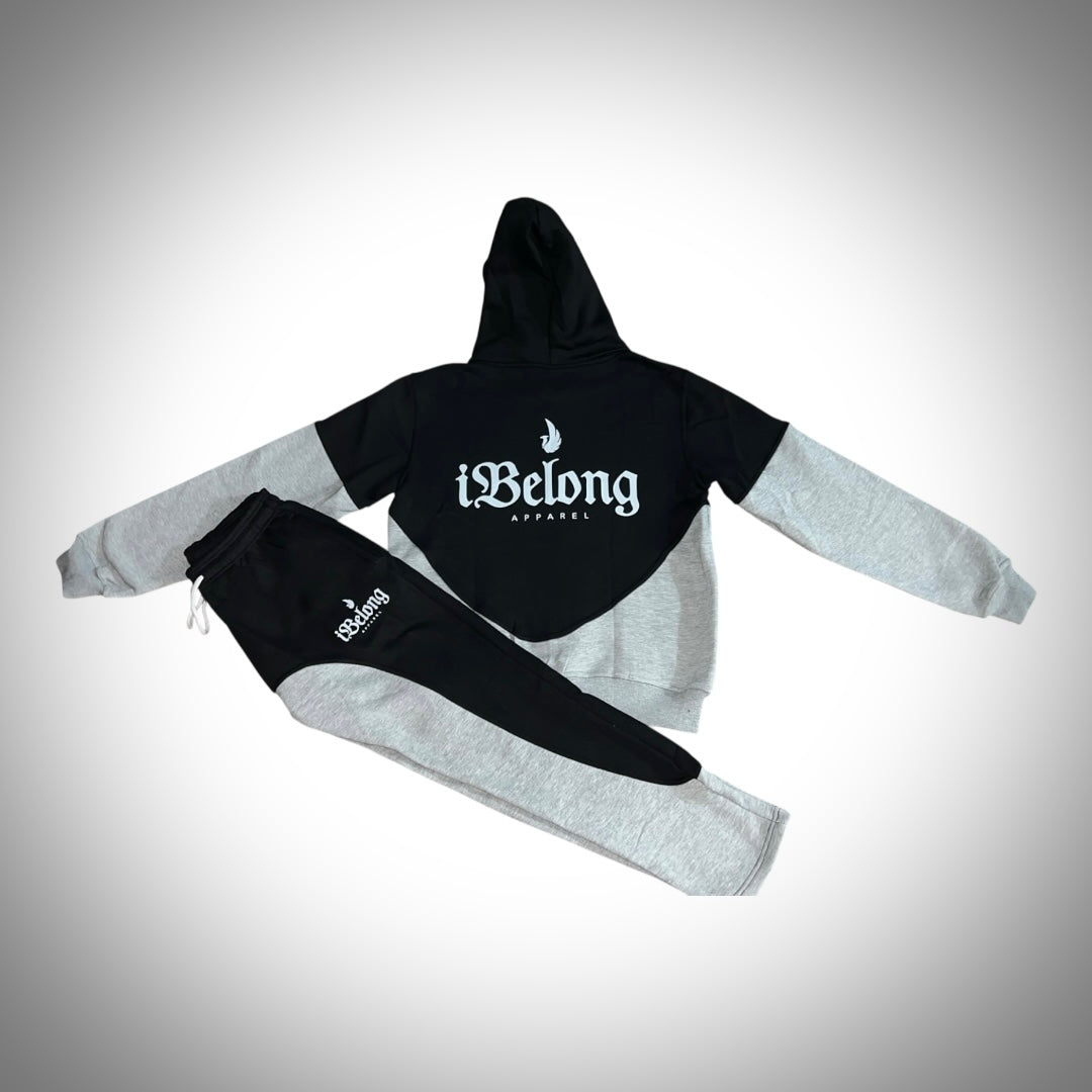 iBelong “Black/Gray” Zip Up Sweatsuit