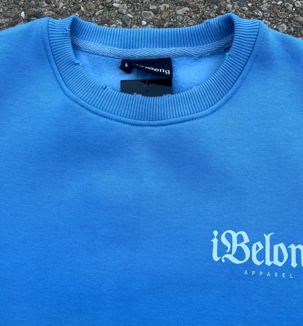 iBelong “Sky Blue” Chenille Crewneck