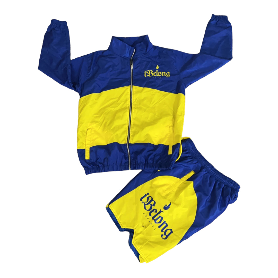 Blue/Yellow Windbreaker Set