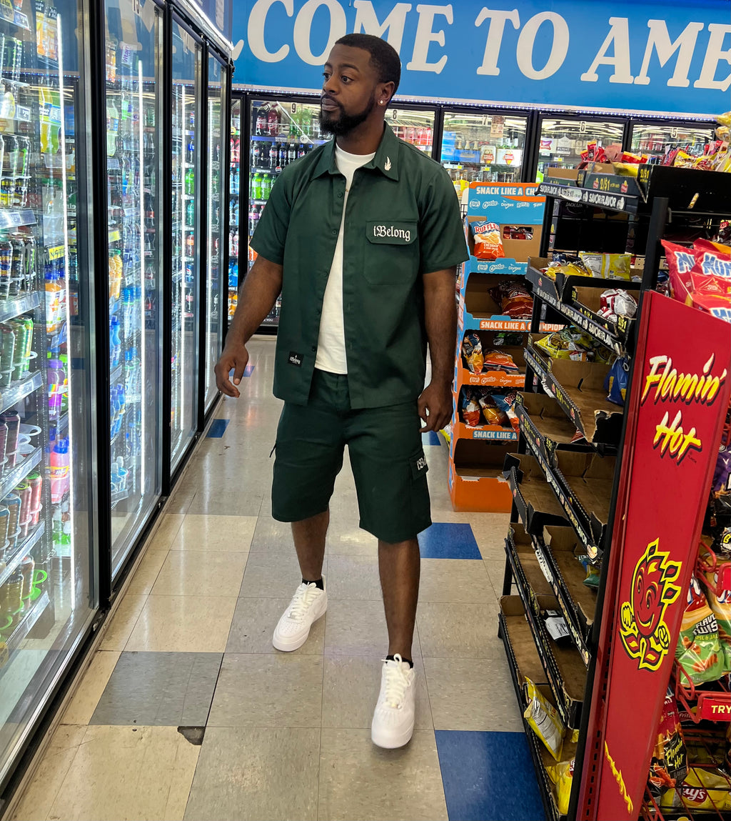 iBelong “Hunter Green” Utility Short Set