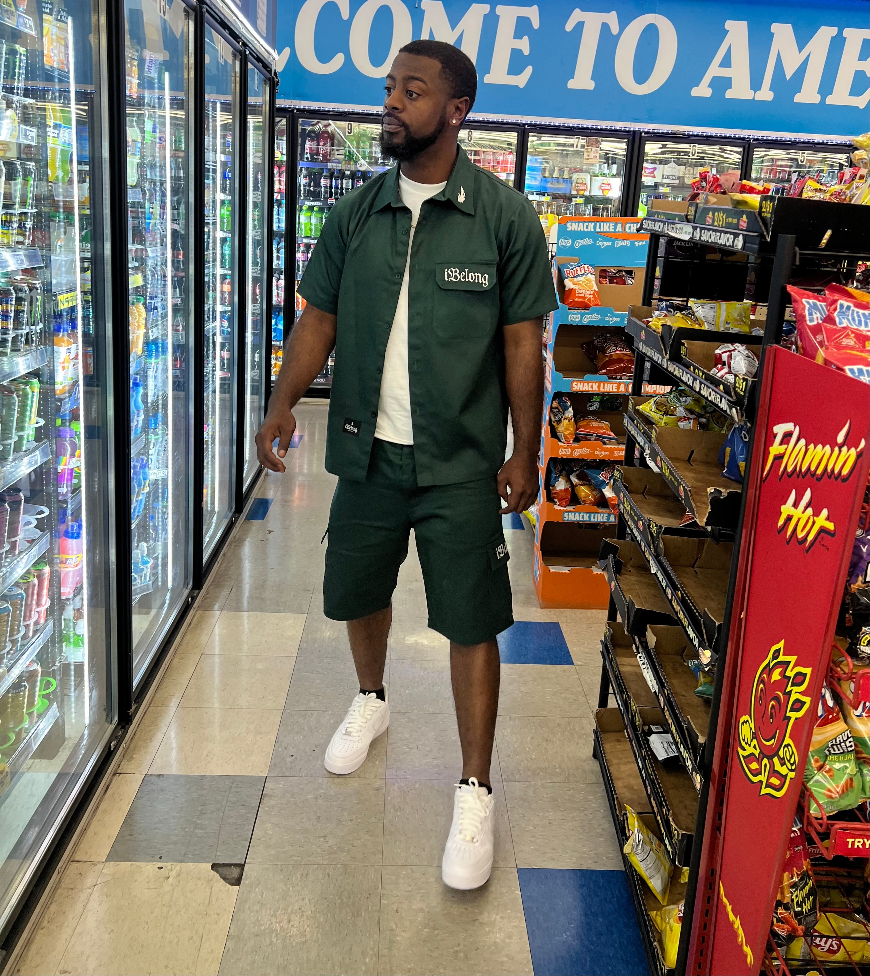 iBelong “Hunter Green” Utility Short Set