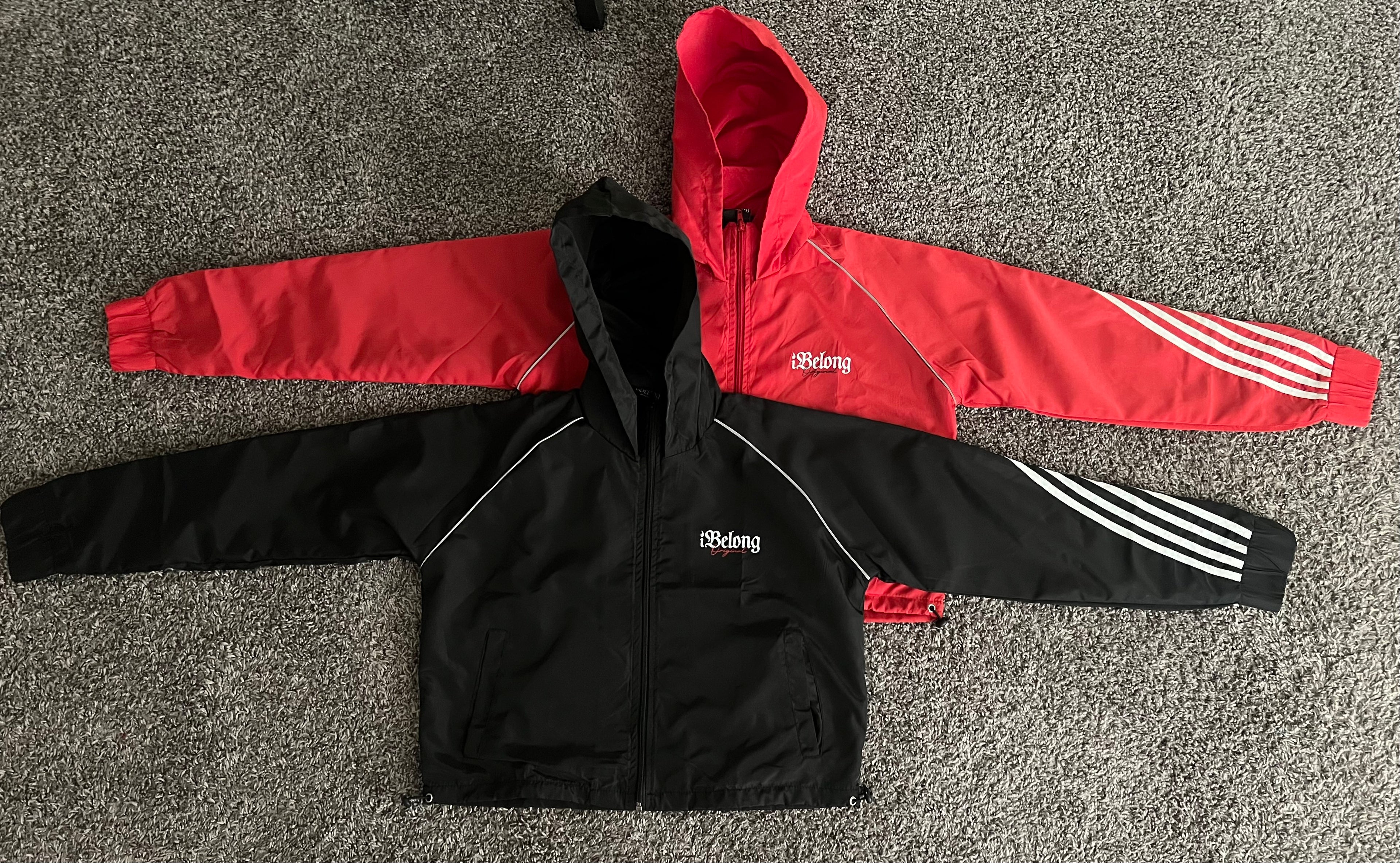 “Black” Cropped Windbreaker Set