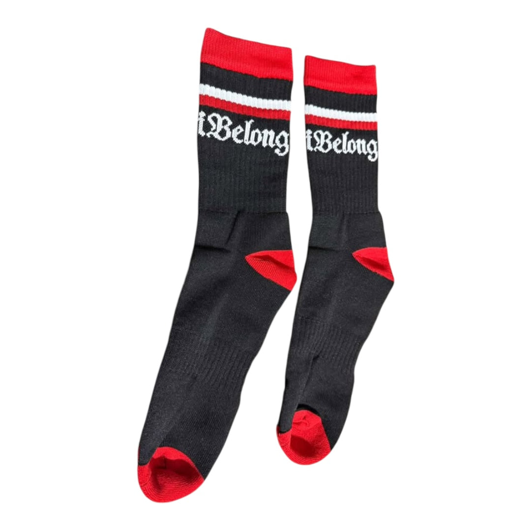 iBelong Red/Black/White Sock