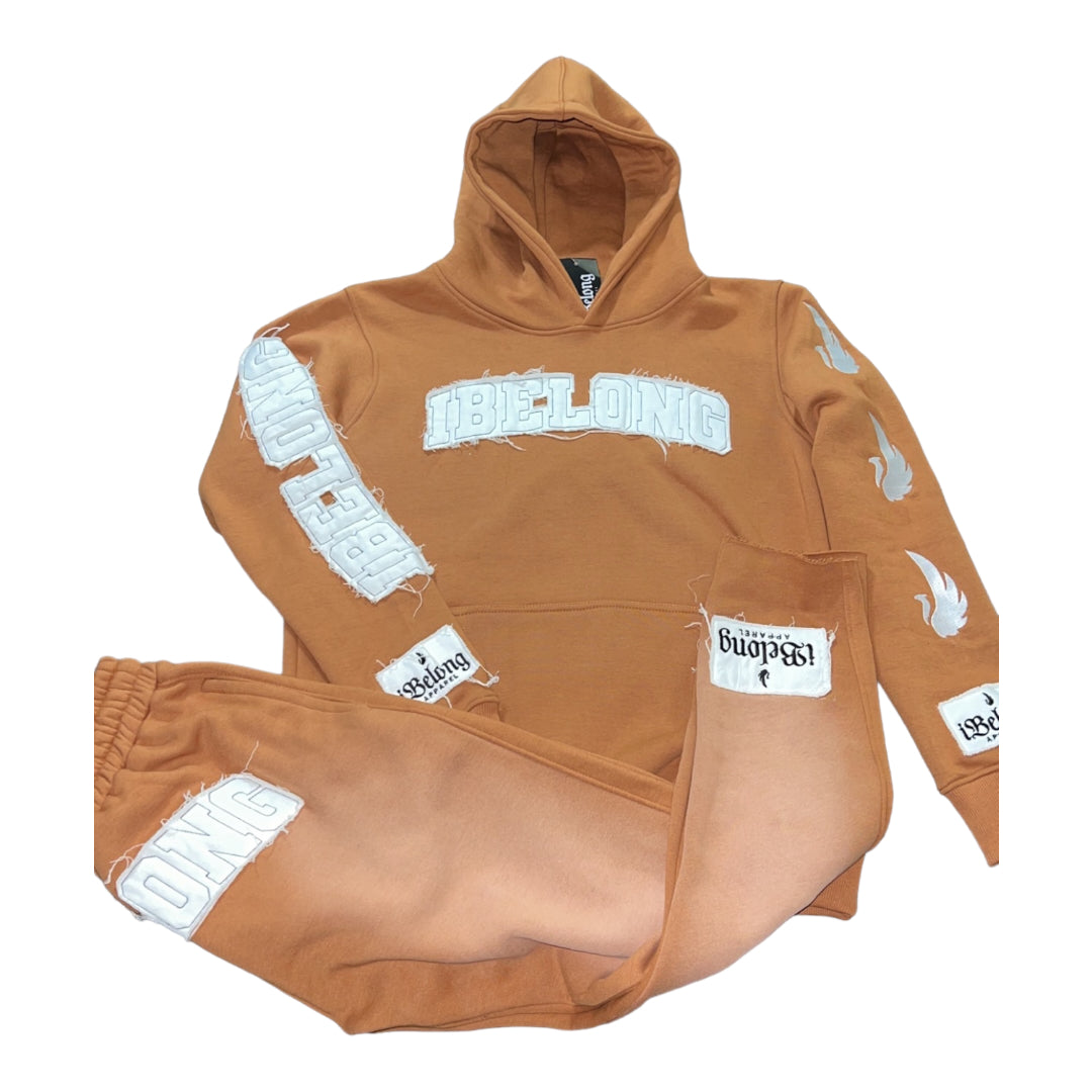 iBelong “Rustic Brown” Distressed Sweatsuits
