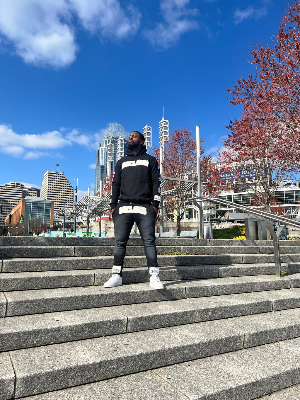 iBelong “Black” Distressed Sweatsuit