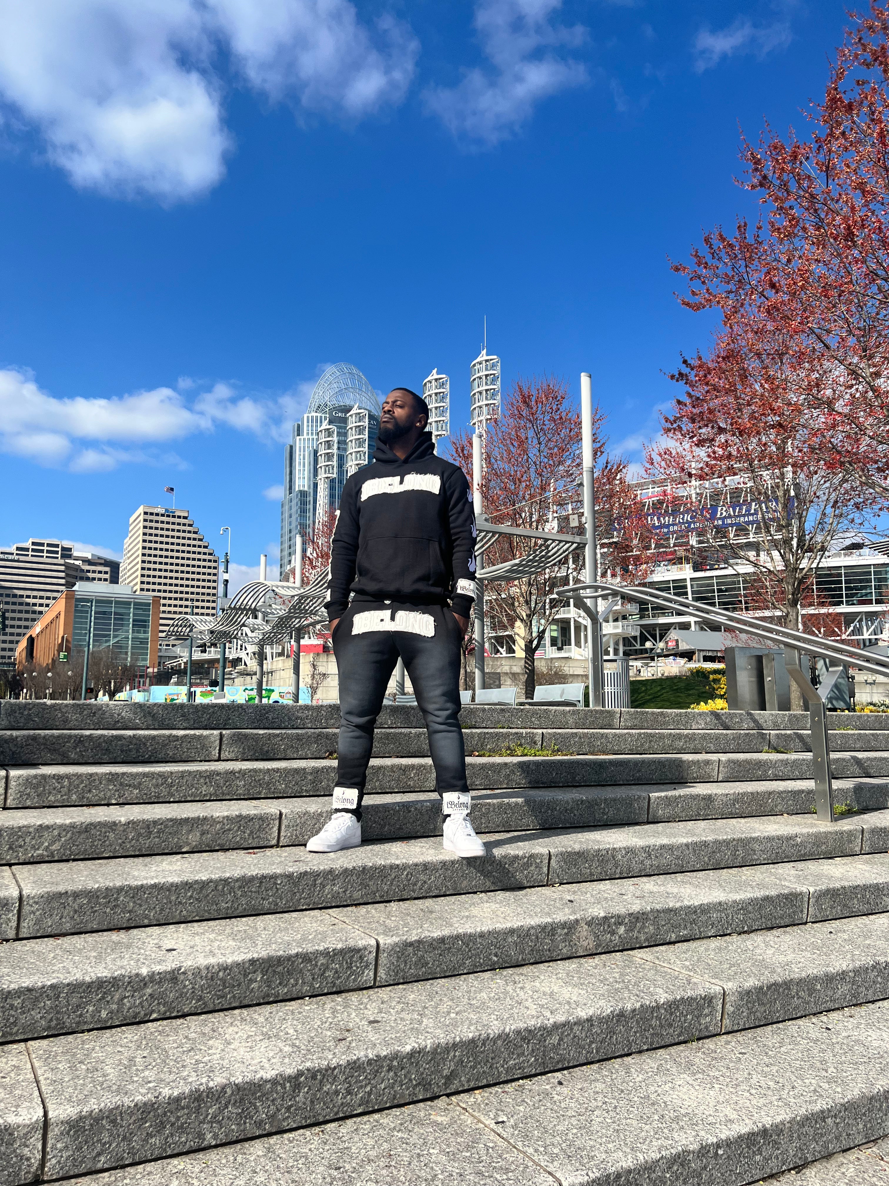 iBelong “Black” Distressed Sweatsuit