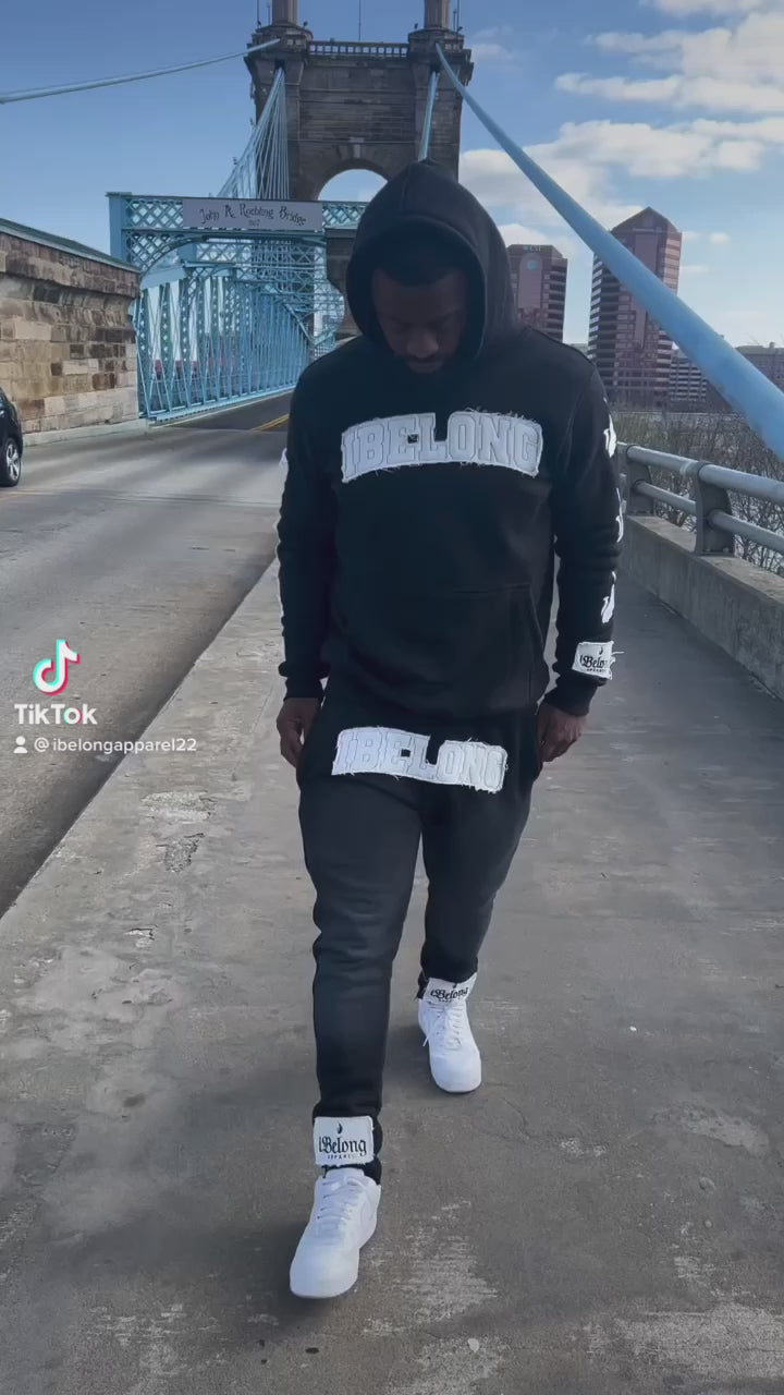 iBelong “Black” Distressed Sweatsuit